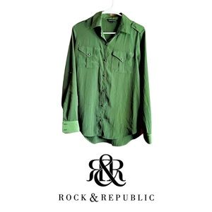 Rock & Republic Olive green blouse